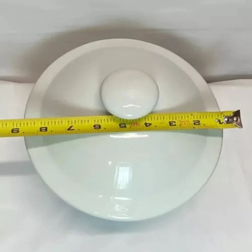 Stoneware Mixing Bowl 9”‎ Casserole Dish Handle Lid Heirloom White New